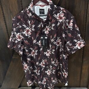 Stylish Men's Floral Button Down short sleeve Shirt
